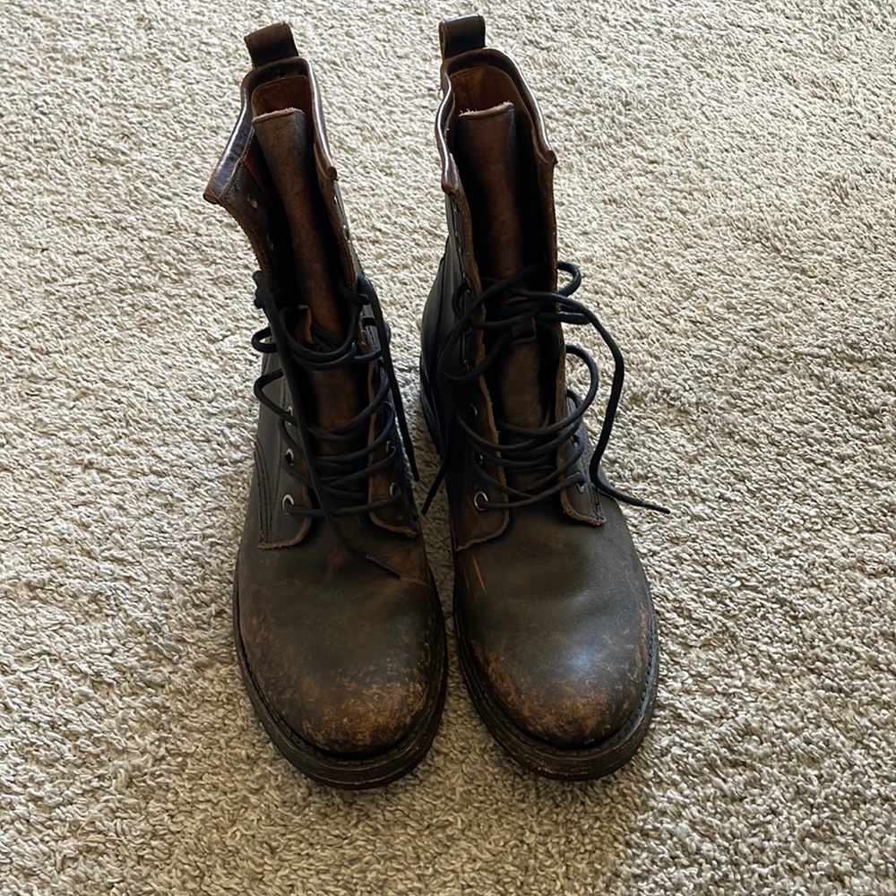 Frye Brown Combat & Moto Boots